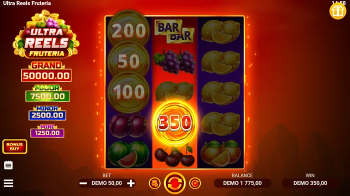 Ultra Reels Fruteria - Coin Collect-Münzen mit Nennwerten